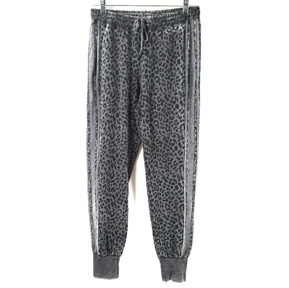 Chaser Pants - Chaser Animal Print Jogger Sweatpants Gray Cheetah